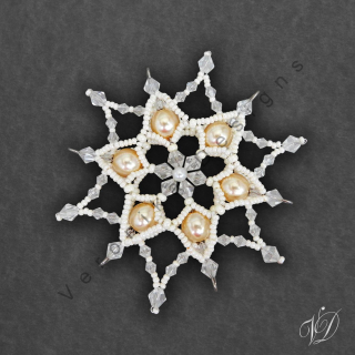 Vánoční korálková hvězda 0385 - 3D (PEVNÁ A NEREZ) Christmas bead ornament