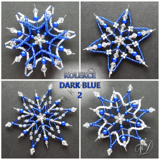 Vánoční hvězdy z korálků - Kolekce Dark Blue 2 (447,448,451,452) (PEVNÉ A NEREZ) Christmas bead decorations