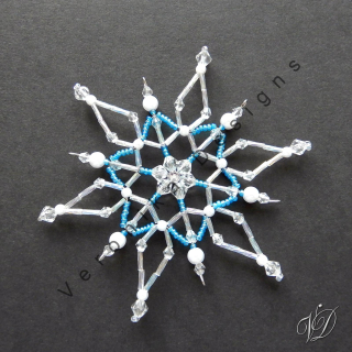 Vánoční korálková hvězda 0457 - Kolekce Sky Blue (PEVNÁ A NEREZ) Christmas bead ornament